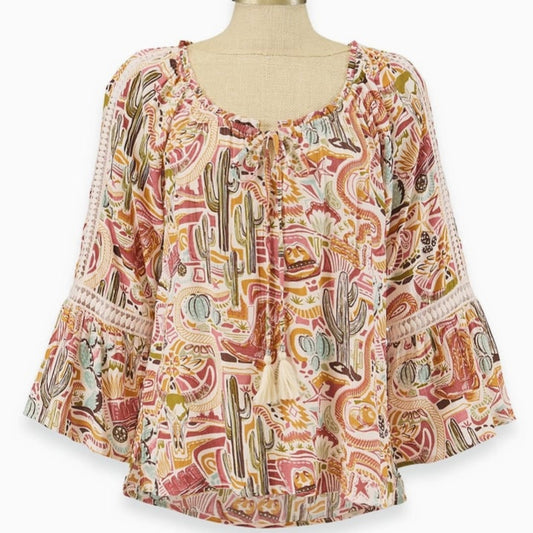 Western Dream Print Blouse