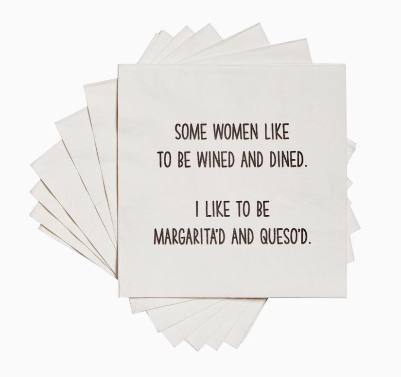 "Margarita’d and Queso’d" Cocktail Napkins