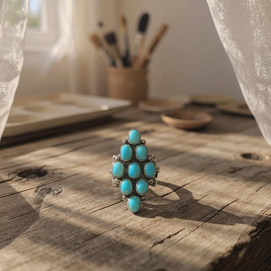 Turquoise Cluster Ring