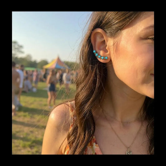 Turquoise Climber Earrings