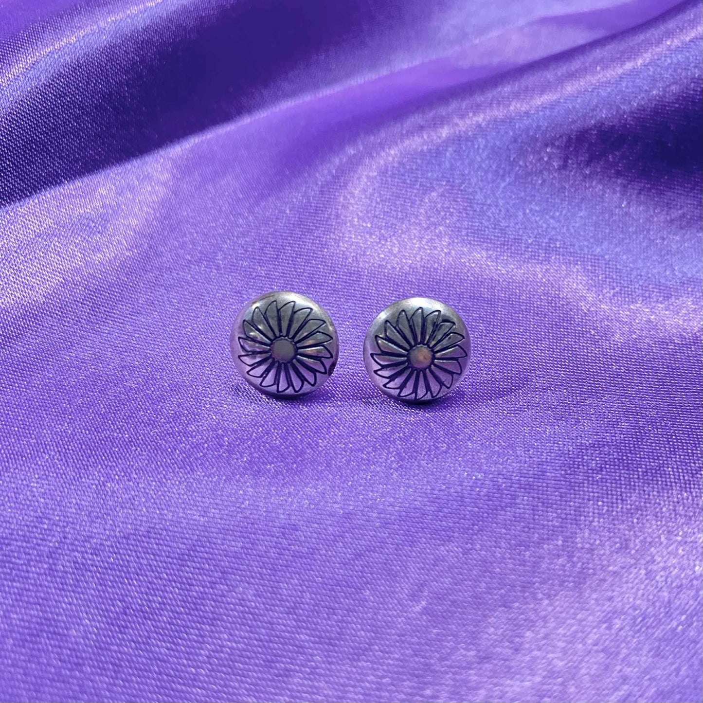 Sterling Silver Concho & Western Stud Earrings