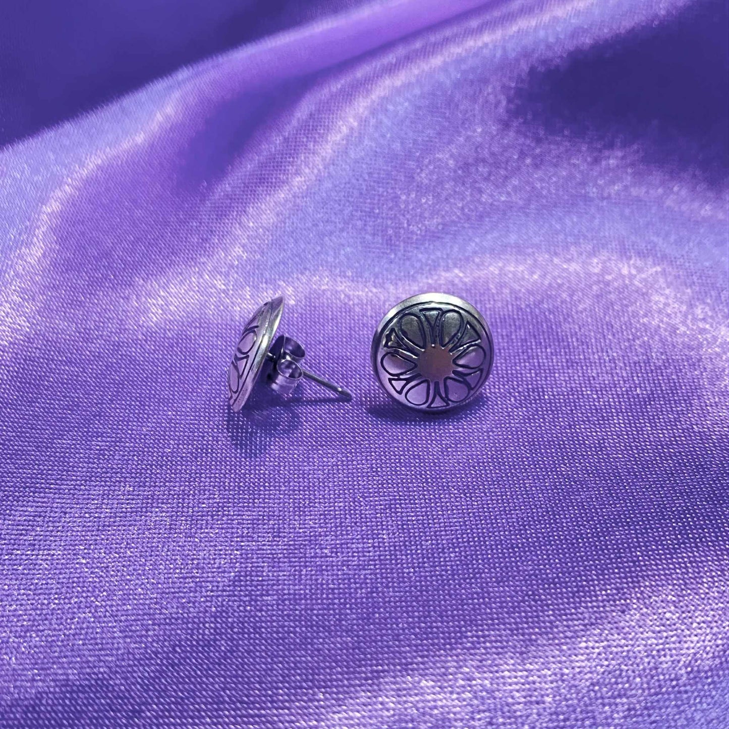 Sterling Silver Concho & Western Stud Earrings