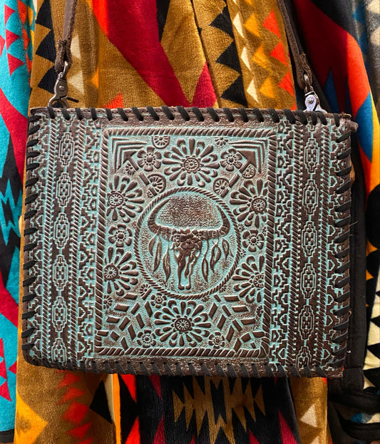 Embossed Leather Crossbody