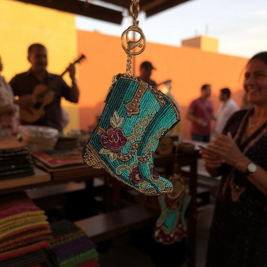 Rhinestone Cowgirl Boot Charm & Coin Purse