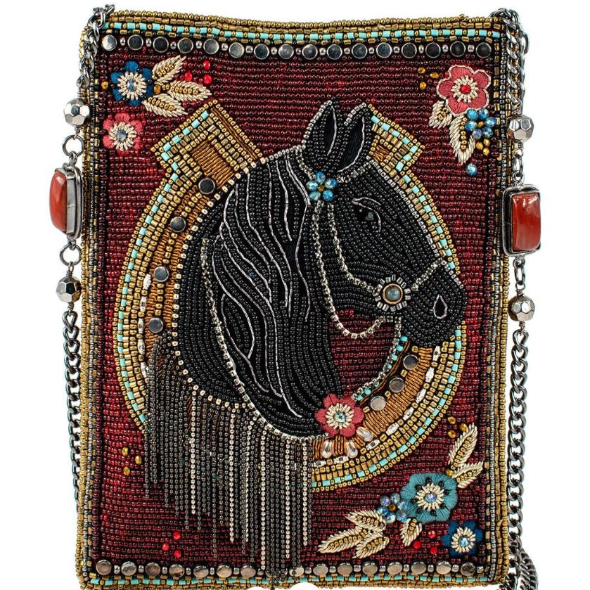 Midnight Mustang Beaded Crossbody