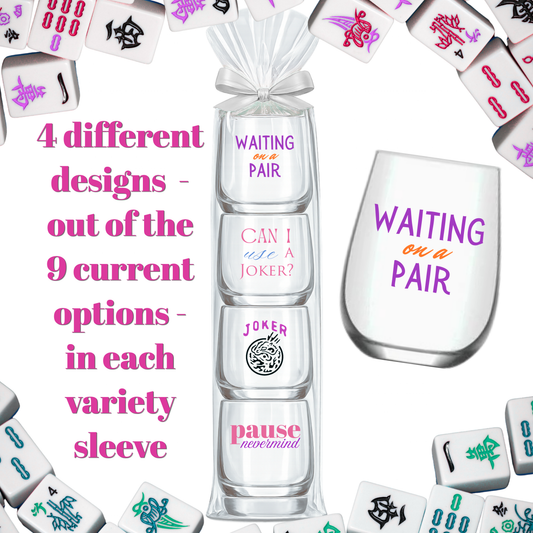 Mahjong Stemless Set Plastic Wine Glasses
