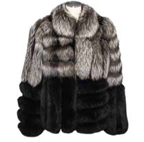 Silver & Black Fox Fur Jacket