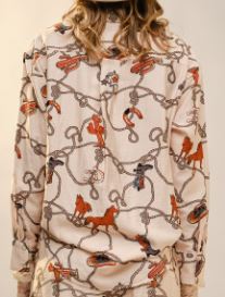 Western Chain Print Blouse