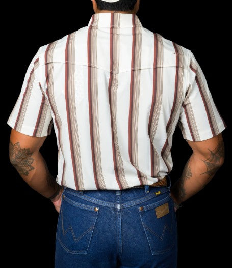 Ferrell Tristan Brn Striped Short Sleeve