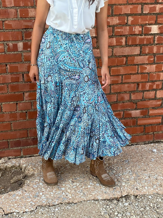 Mint & Turquoise Sequin Semi- Maxi Skirt