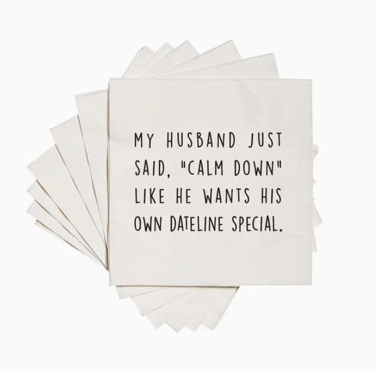 "Calm Down" Cocktail Napkins