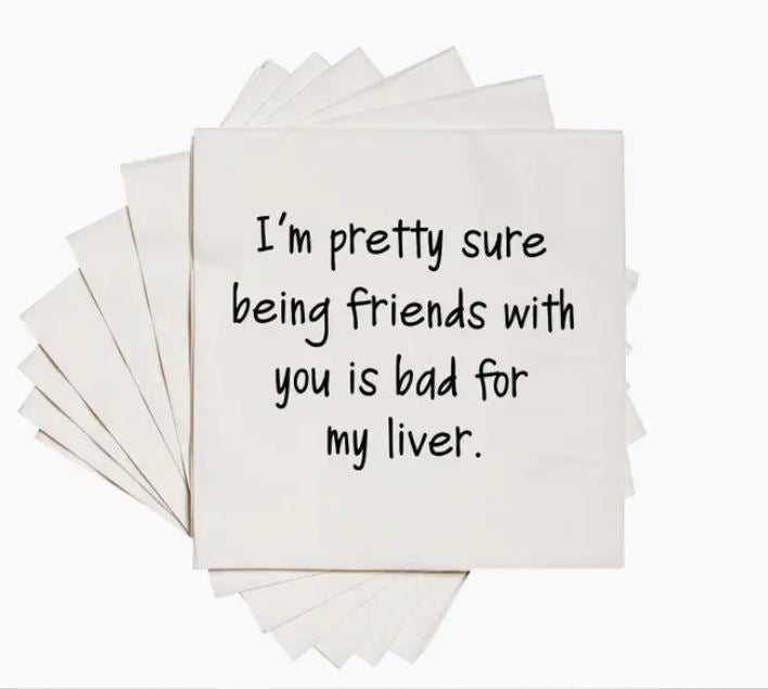 "Bad for My Liver" Cocktail Napkins