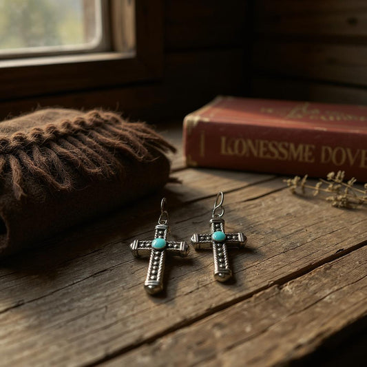 Turquoise Cross Earrings