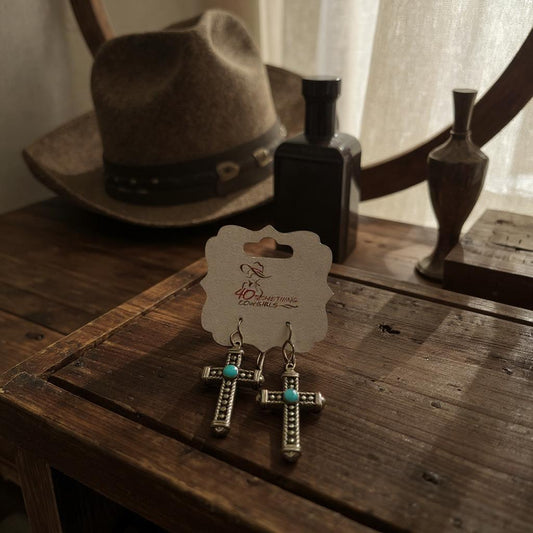 Turquoise Cross Earrings