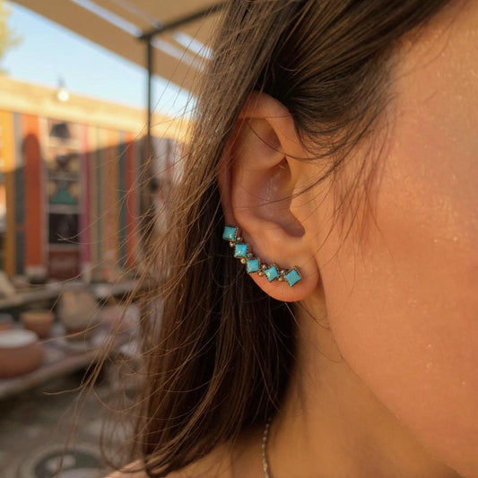 Turquoise Climber Earrings