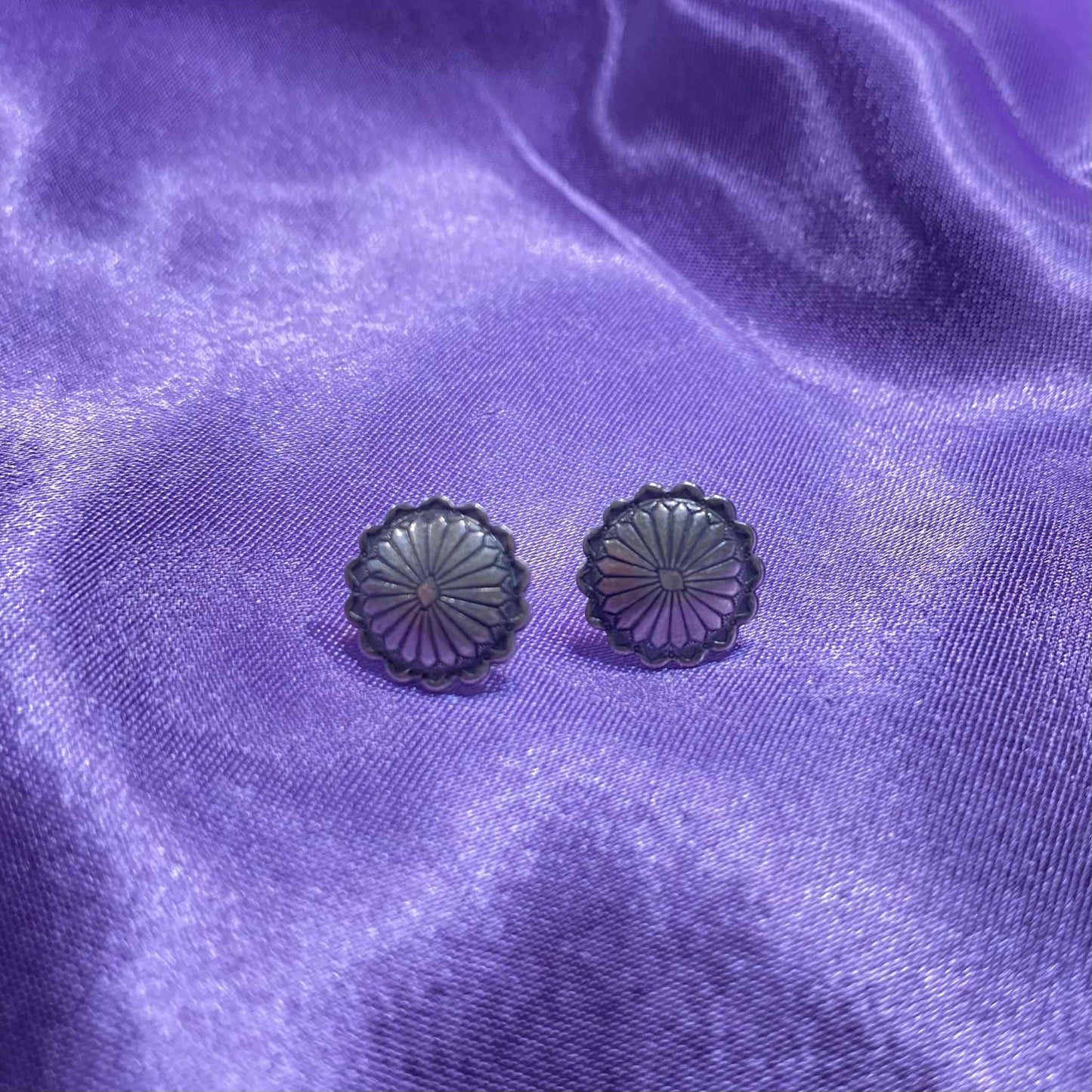 Sterling Silver Concho & Western Stud Earrings