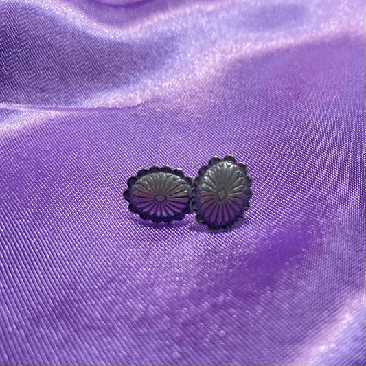 Sterling Silver Concho & Western Stud Earrings