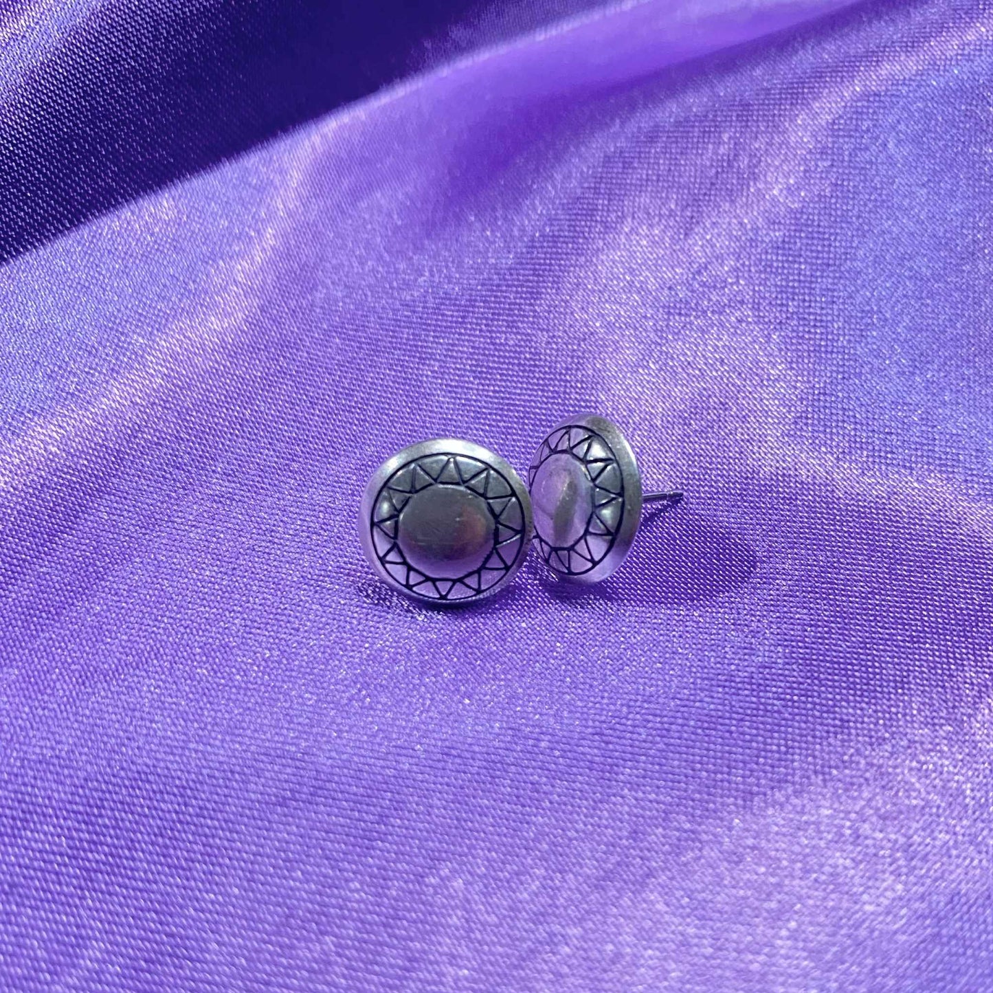 Sterling Silver Concho & Western Stud Earrings
