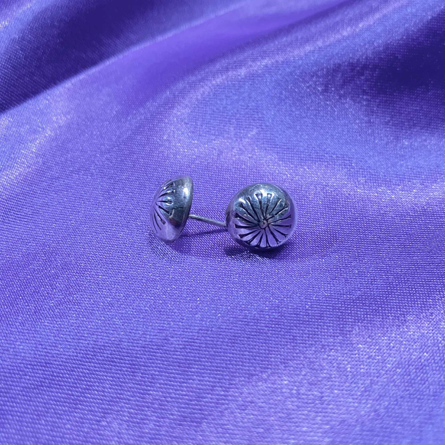 Sterling Silver Concho & Western Stud Earrings