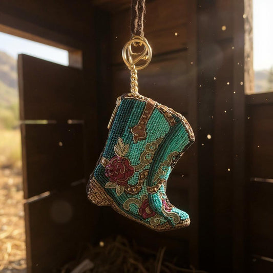 Rhinestone Cowgirl Boot Charm & Coin Purse