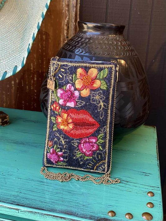 Kiss My Sass Beaded Crossbody