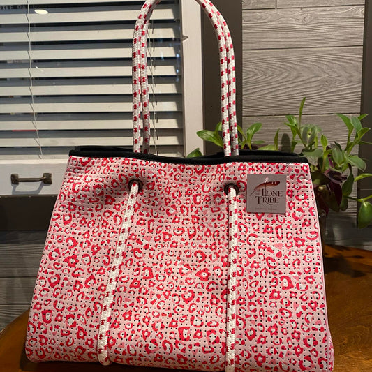 Pink Leopard Tote with Pouch