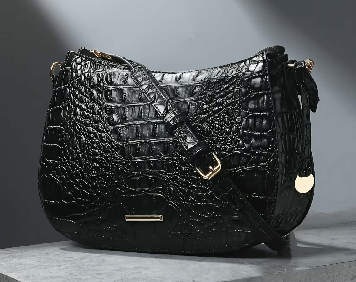 Crocodile Print Shoulder Bag, Multiple Colors