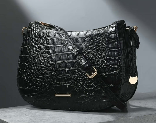 Crocodile Print Shoulder Bag, Multiple Colors