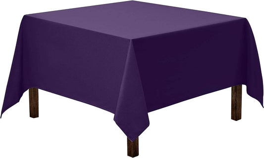 Washable Polyester Square Tablecloth: Purple / 52 x 52 inch Square