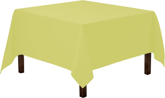 Washable Polyester Tablecloth: Yellow / 52 x 52 inch Square