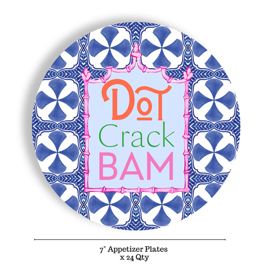 Mahjong Blue Tiles 7" Paper Plates