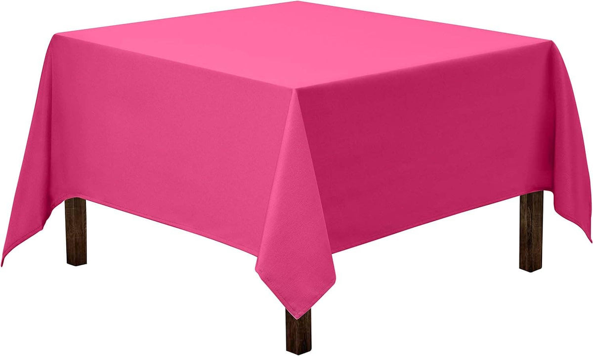 Washable Polyester Square Tablecloth: Fuchsia / 52 x 52 inch Square