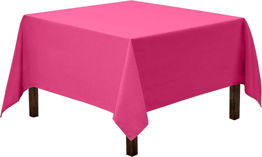 Washable Polyester Square Tablecloth: Fuchsia / 52 x 52 inch Square