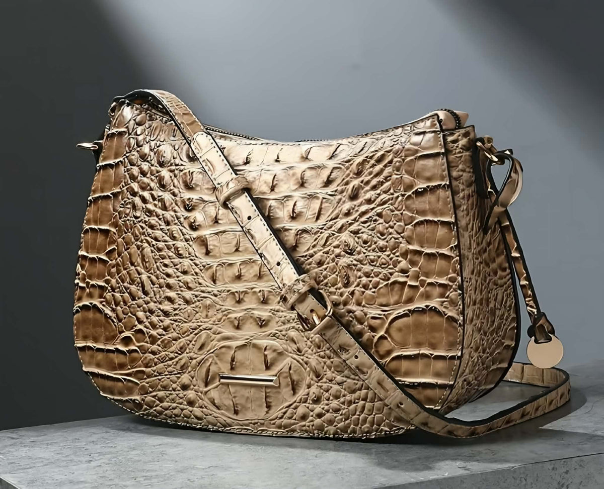Crocodile Print Shoulder Bag, Multiple Colors
