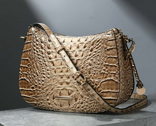 Crocodile Print Shoulder Bag, Multiple Colors
