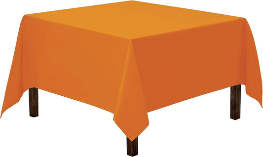 Washable Polyester Square Tablecloth: Orange / 52 x 52 inch Square