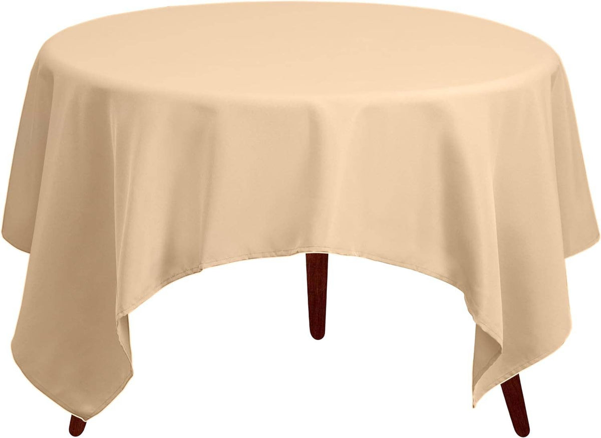 Washable Polyester Square Tablecloth: Orange / 52 x 52 inch Square