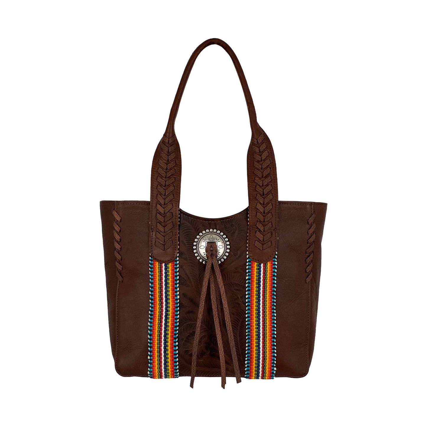 Maká Festive Small Zip Top Tote - Hand Tooled Genuine Leather