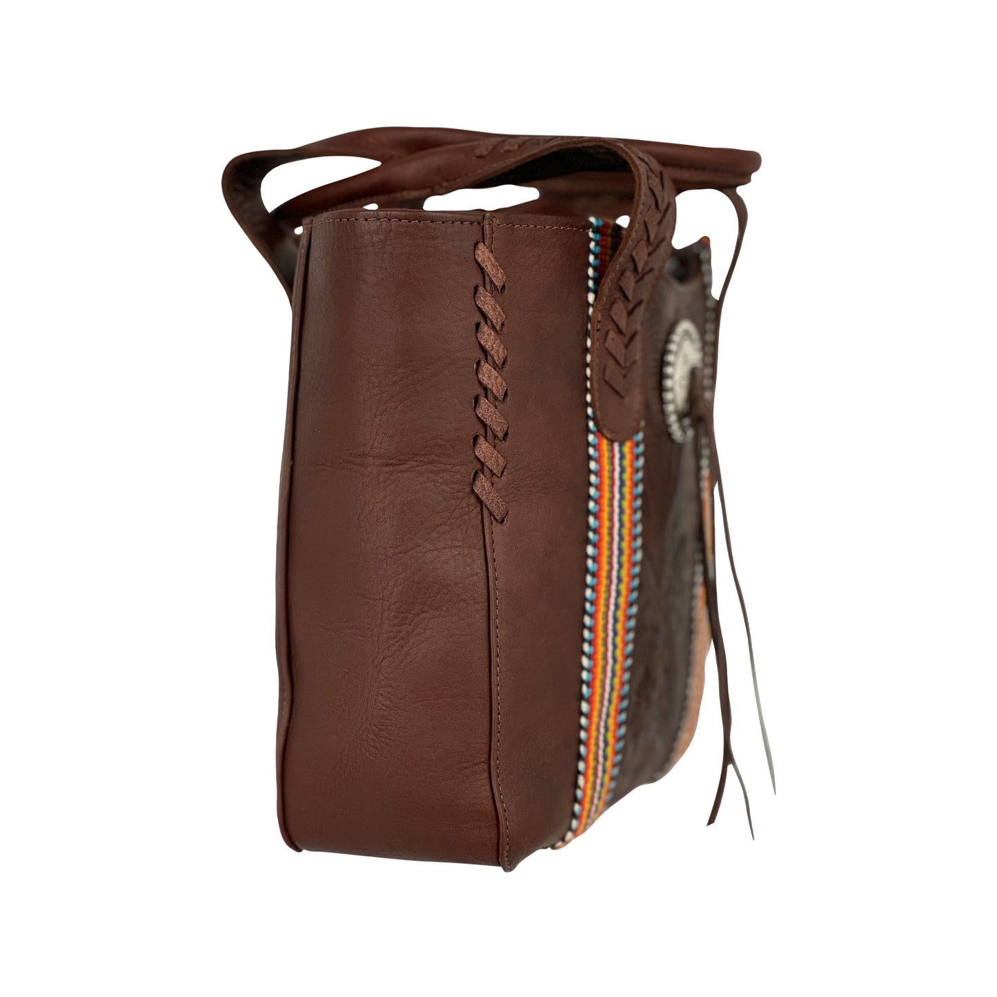 Maká Festive Small Zip Top Tote - Hand Tooled Genuine Leather
