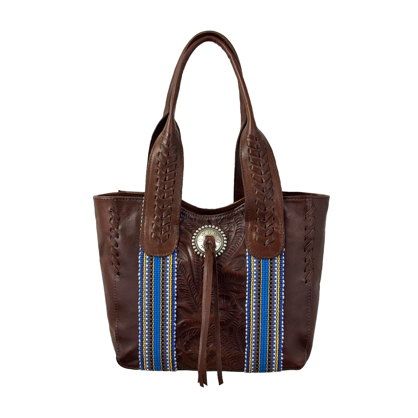 Maká Festive Small Zip Top Tote - Hand Tooled Genuine Leather