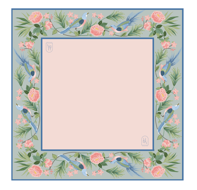 Mahjong Mat, 33" - Songbird Bloom