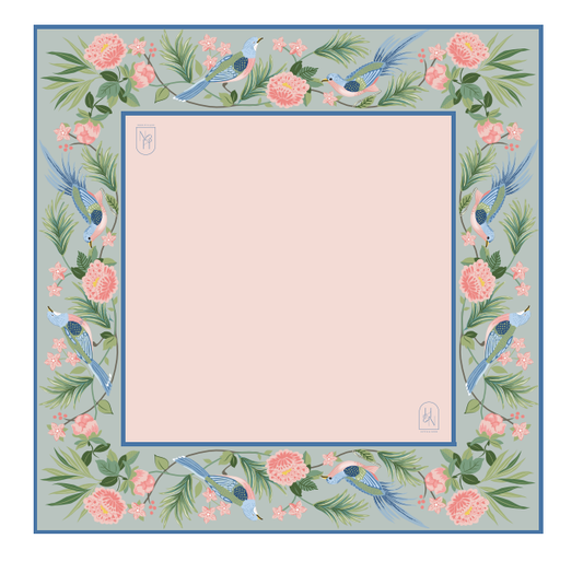 Mahjong Mat, 33" - Songbird Bloom