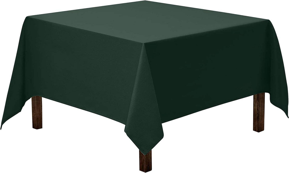 Washable Polyester Square Tablecloth: Hunter Green / 52 x 52 inch Square