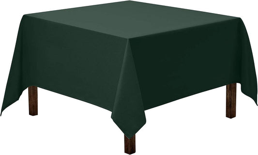 Washable Polyester Square Tablecloth: Hunter Green / 52 x 52 inch Square