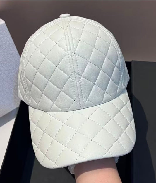 Quilted Leather-Look Ball Cap