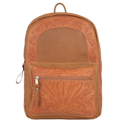Classic Travel Backpack – Hand Tooled Genuine Leather