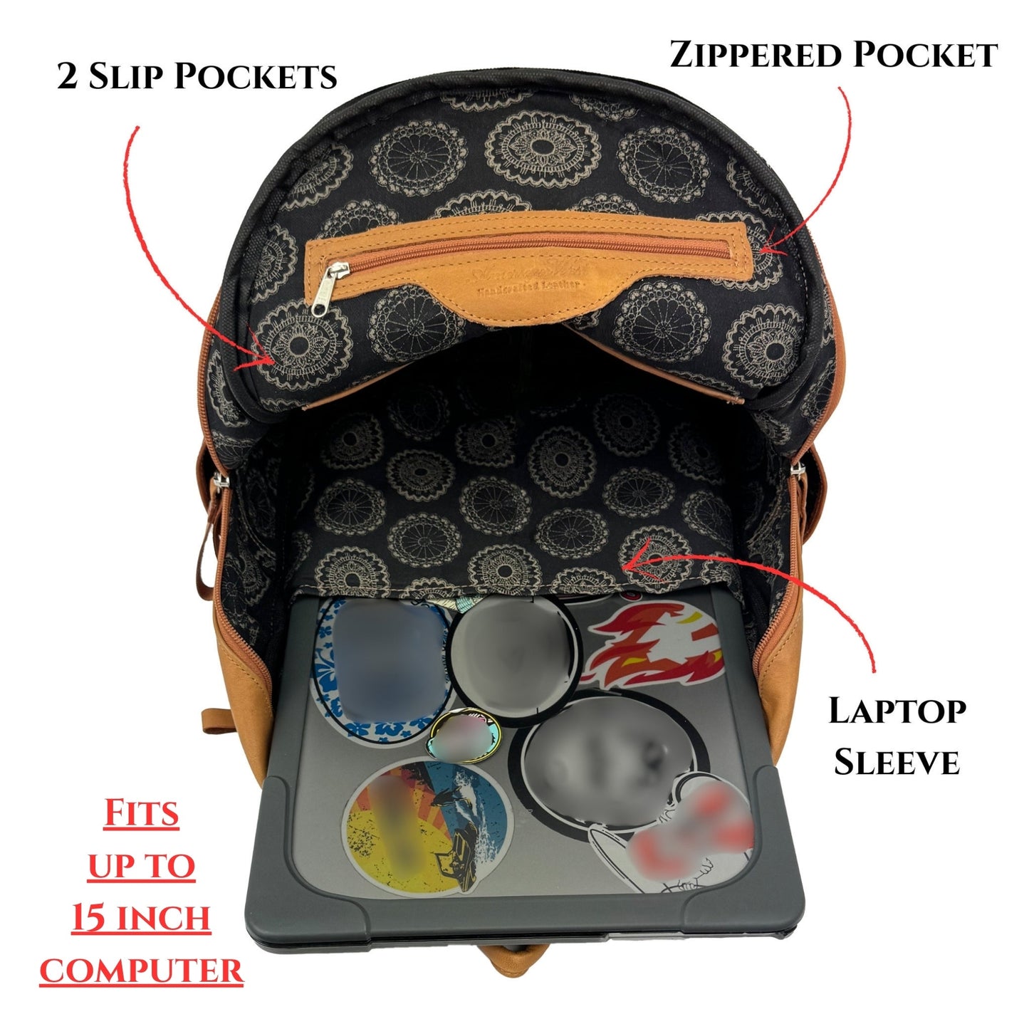 Classic Travel Backpack – Hand Tooled Genuine Leather