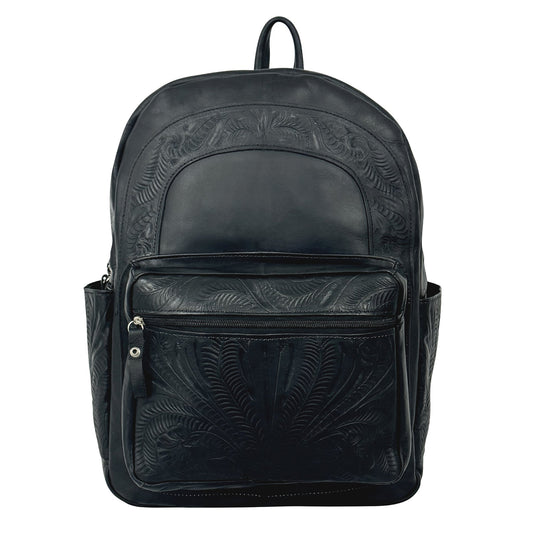 Classic Travel Backpack – Hand Tooled Genuine Leather