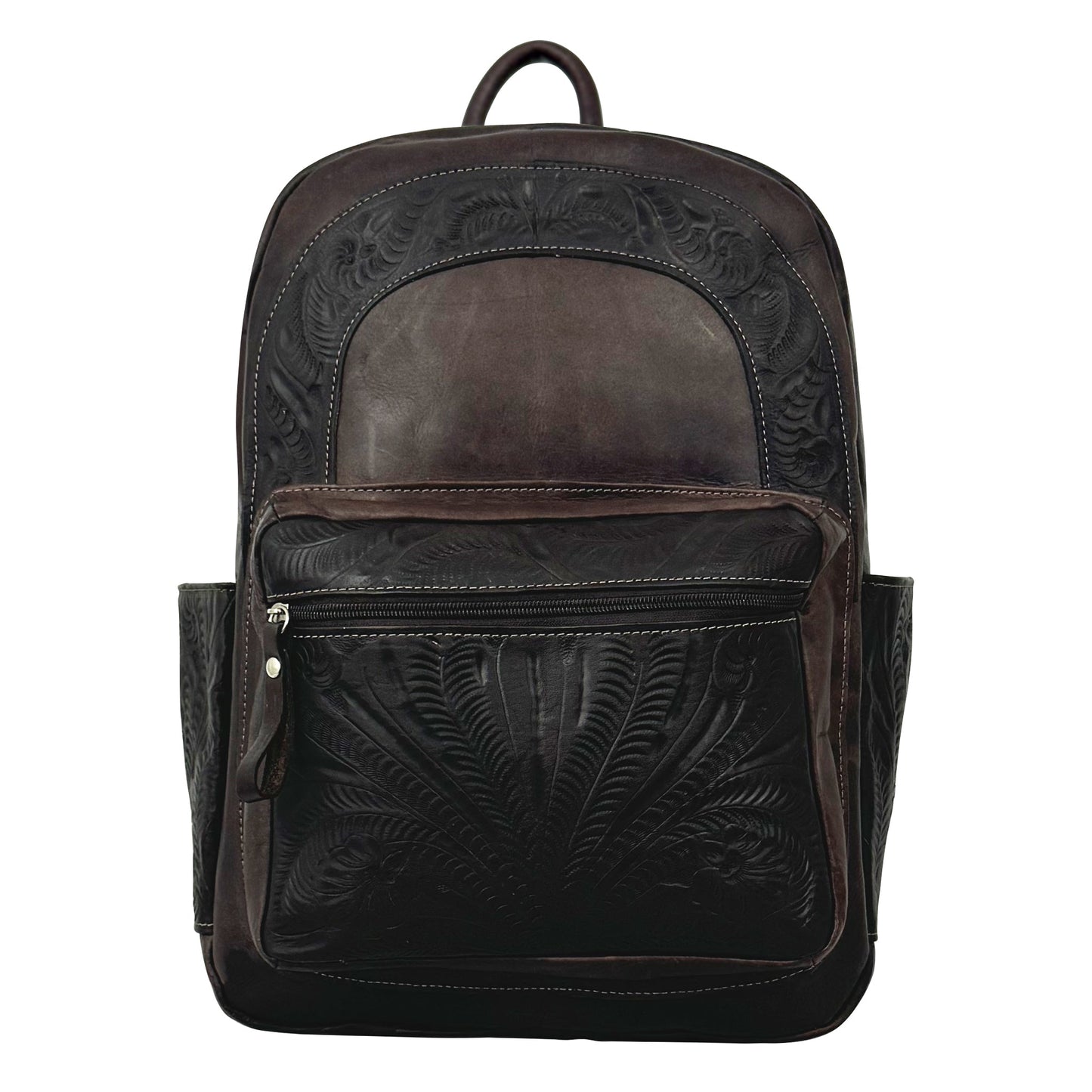 Classic Travel Backpack – Hand Tooled Genuine Leather