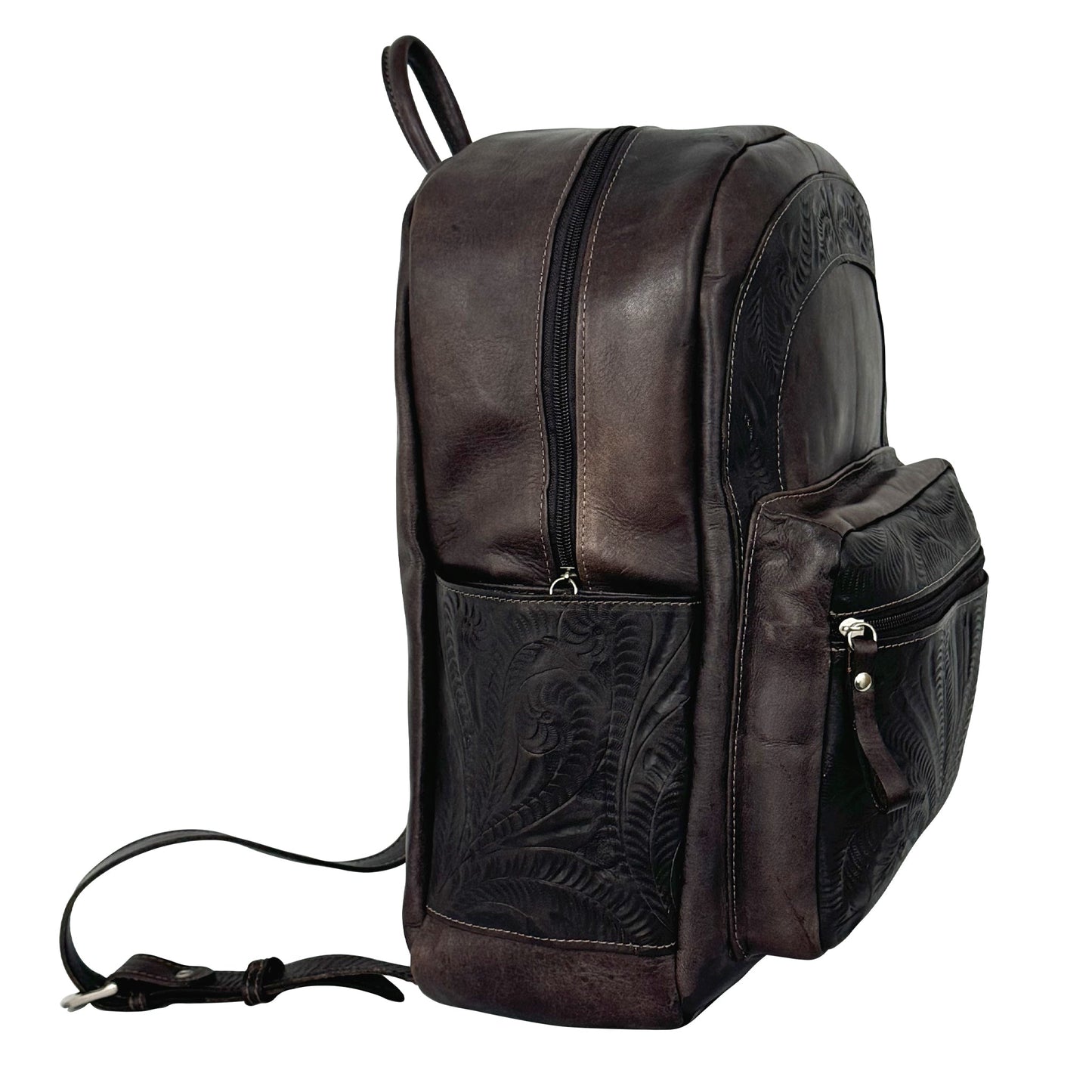Classic Travel Backpack – Hand Tooled Genuine Leather